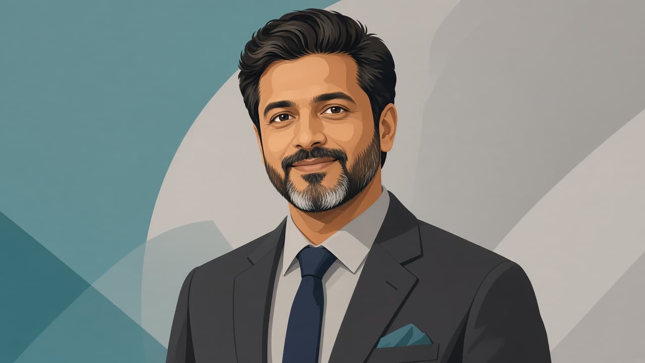 Illustrative portrait of Raj P.